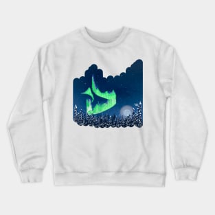 A full moon and lady Aurora Crewneck Sweatshirt